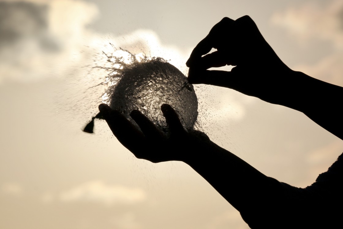 "A balloon shape water!" stock image