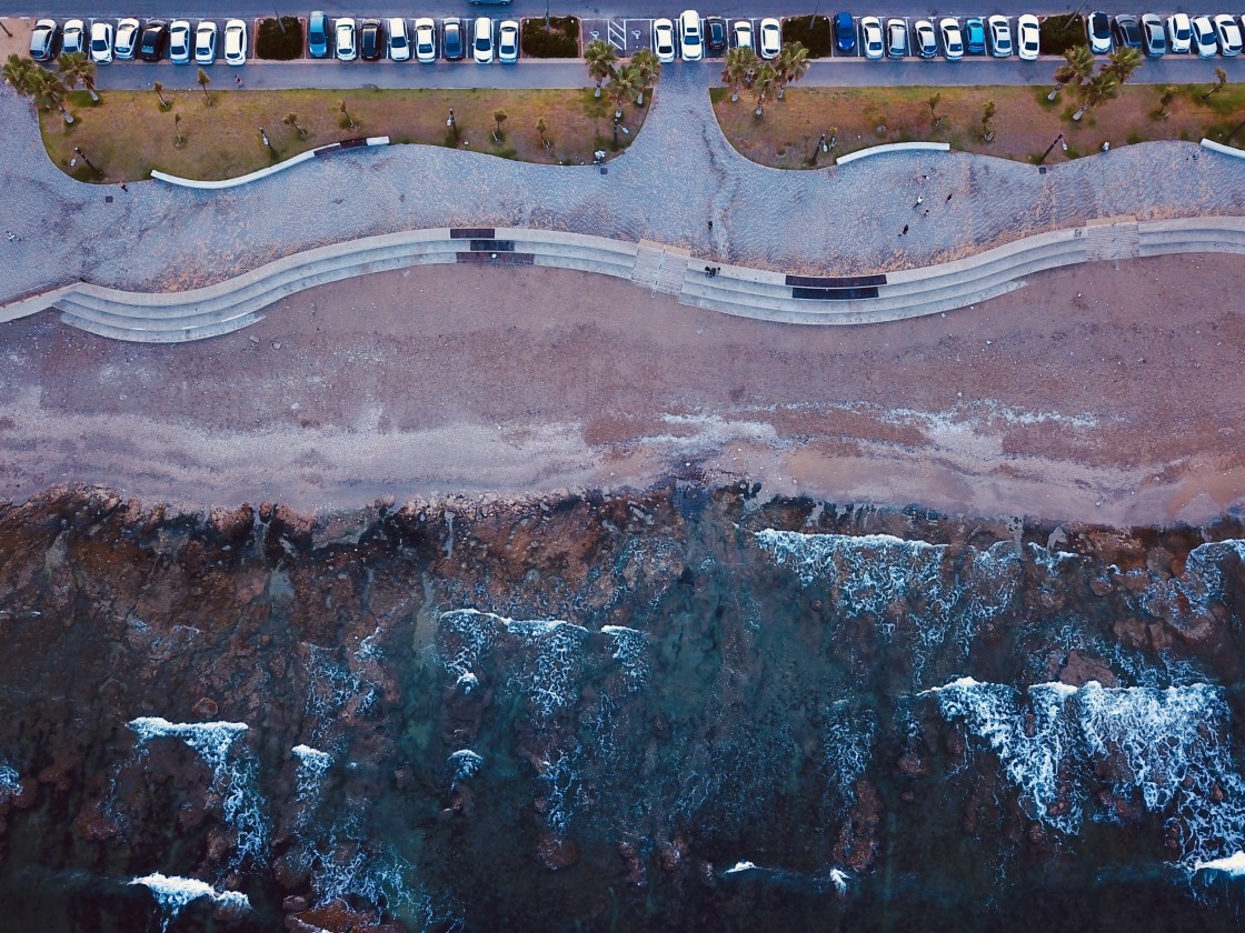 "Beach from up high.." stock image