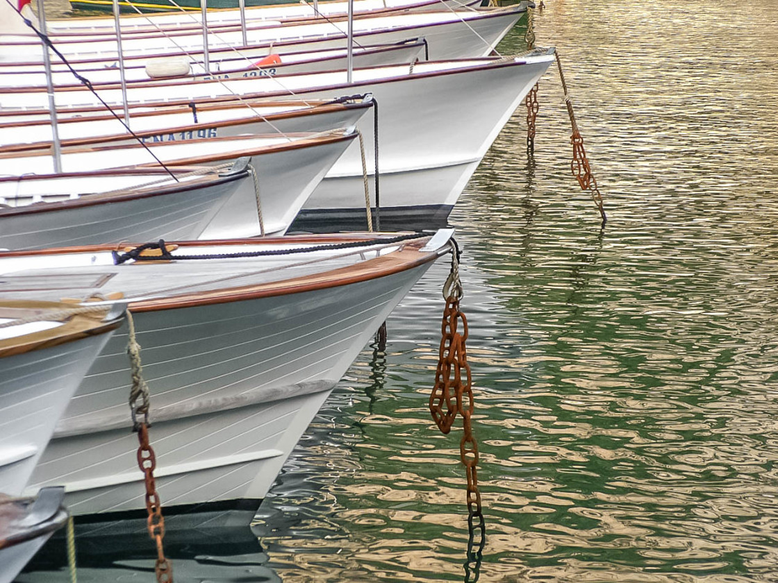 "Wooden fishing boats at anchor – Italy" stock image