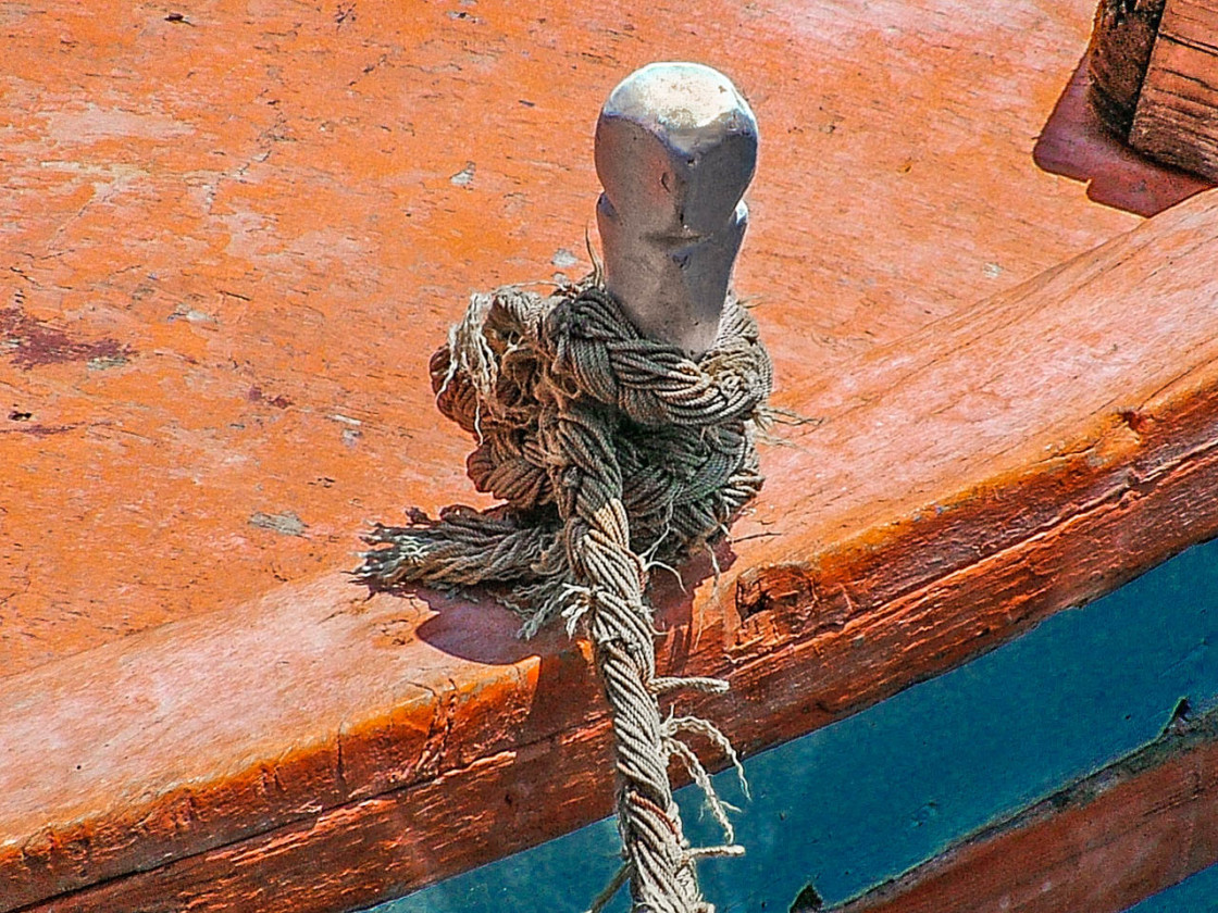 "Nautical detail - boat cleated" stock image