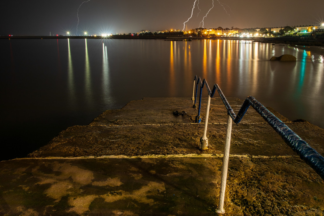 "Lighting the night sky" stock image