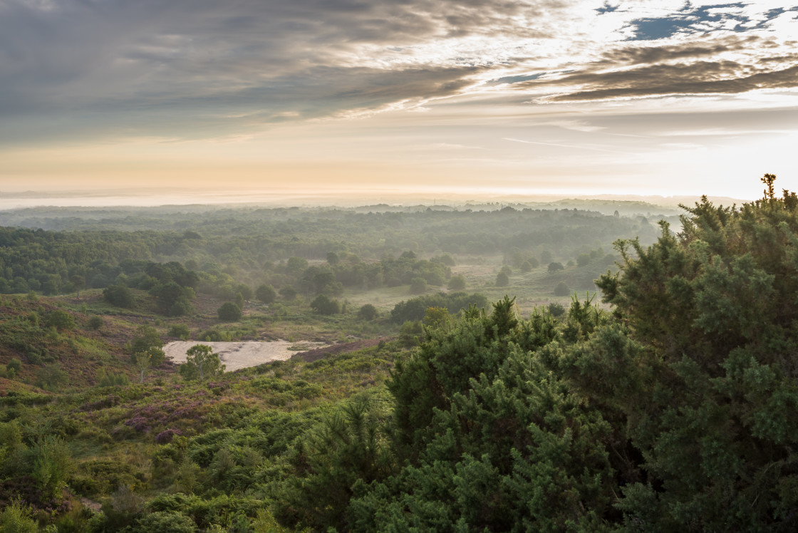 "Misty Morning View Caesar's Camp" stock image