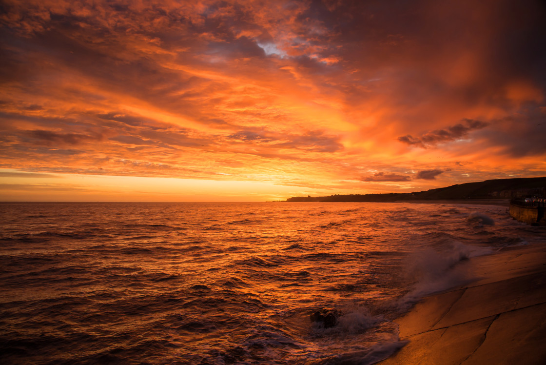 "Sandsend Sunrise" stock image