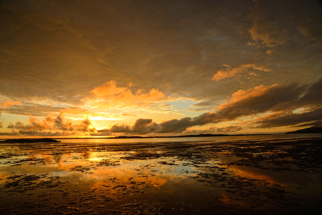 "Solway Firth Sunset" stock image