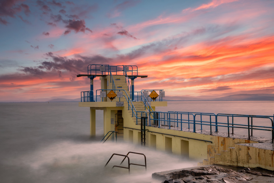 "Sunset Solitude - Blackrock Diving Board" stock image