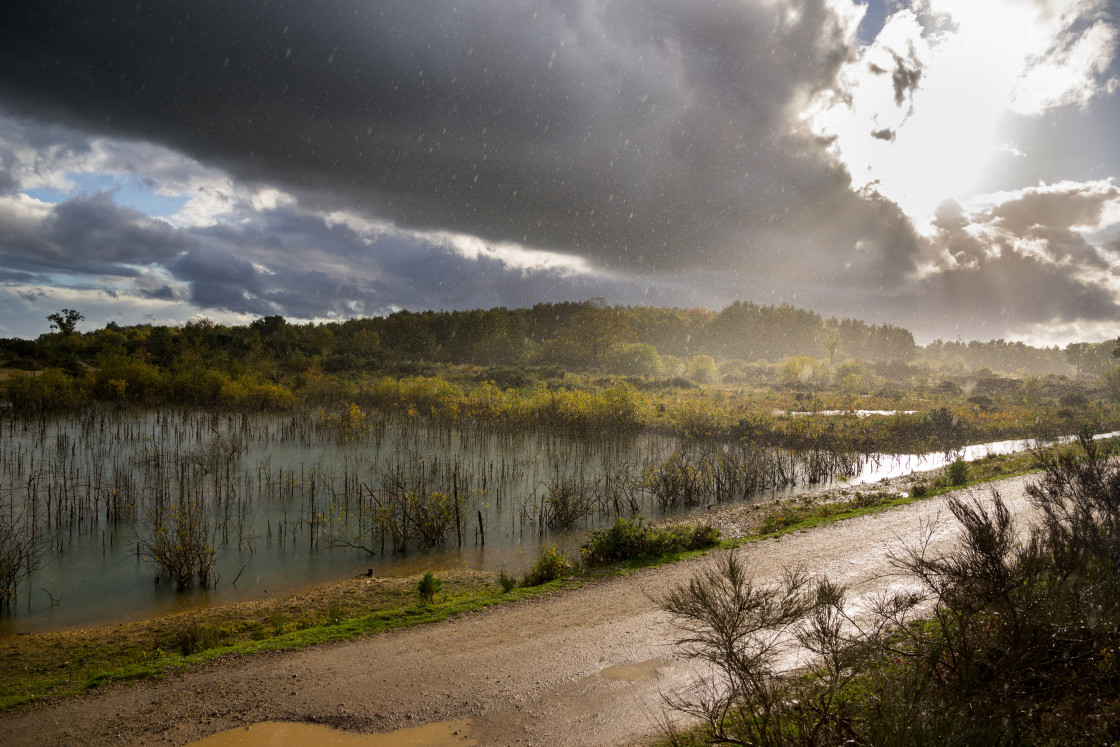 "Rainstorm over Caesar's Camp" by Gordon England - $12.20 "Rainstorm over Caesar's Camp" stock image