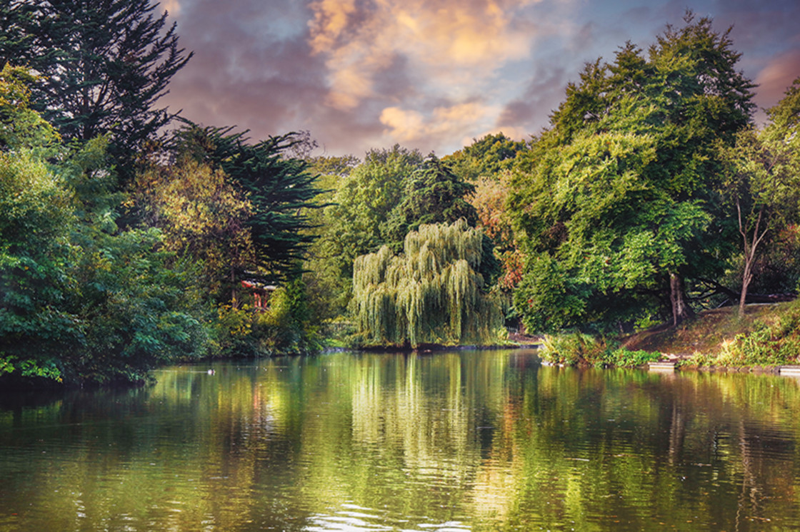 "Birkenhead Park Boat House" stock image