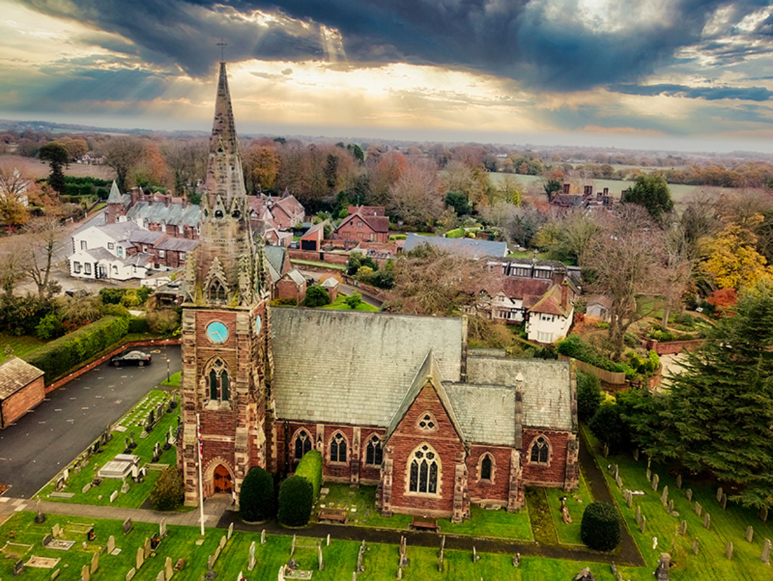 "All Saints Church Thornton Hough" stock image