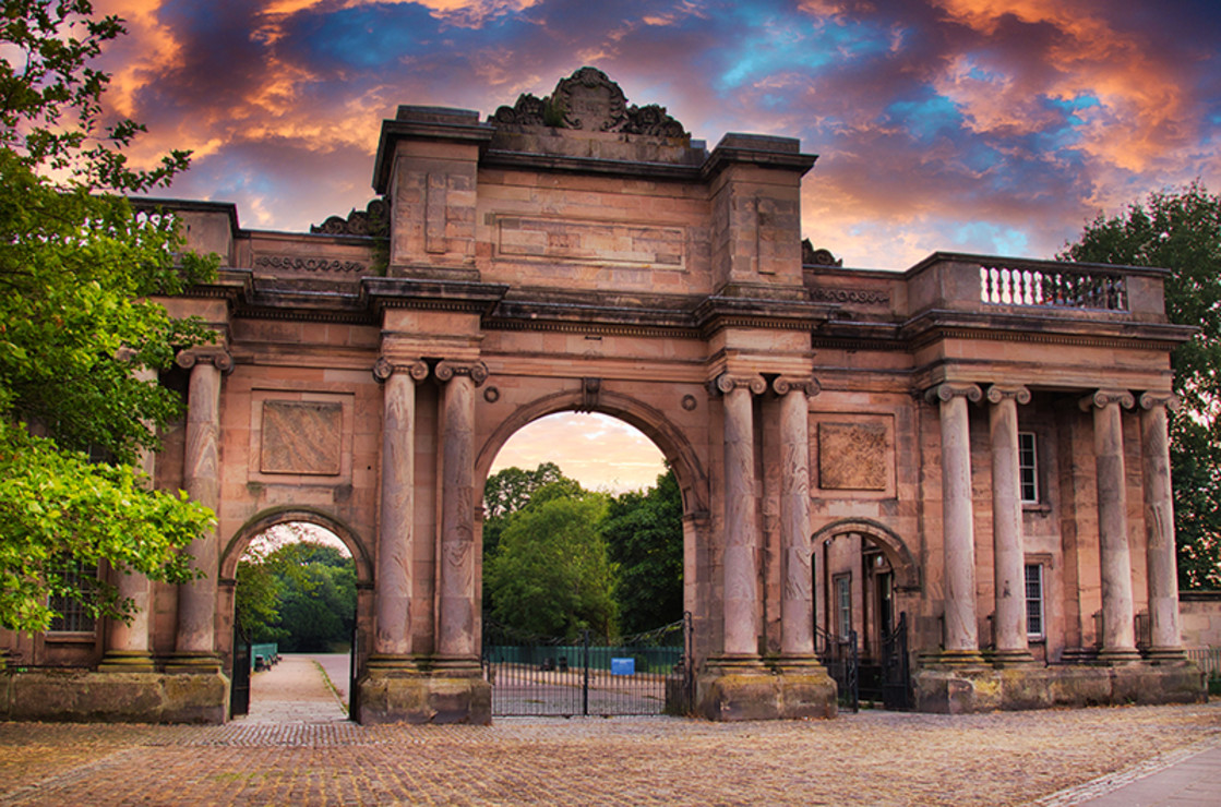 "Birkenhead Park Entrance" stock image