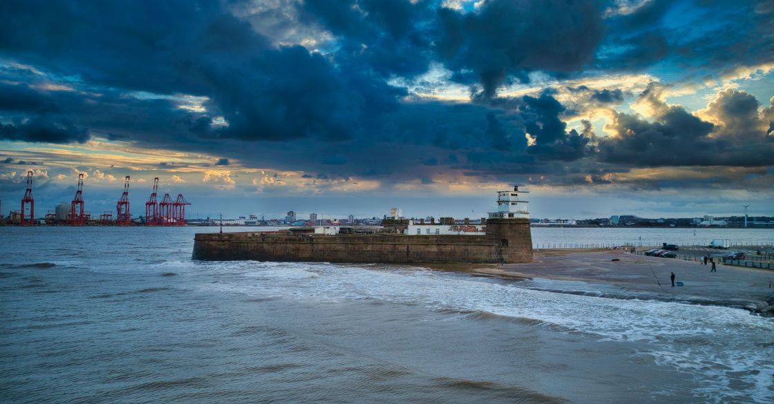 "Fort Perch Rock" stock image