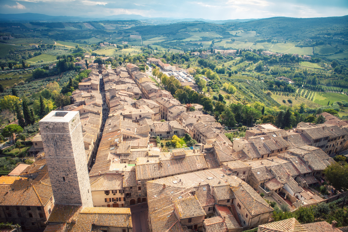 "The village of towers" by Balázs Németh - £20.00 "The village of towers" stock image