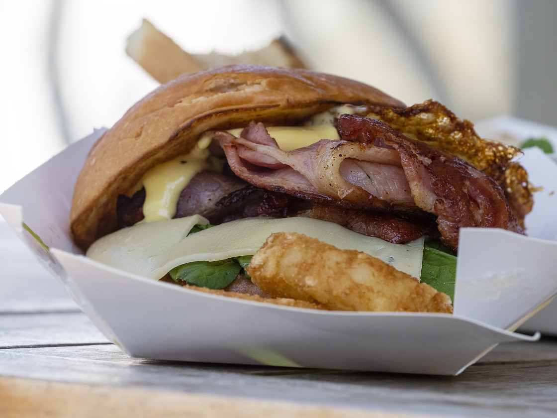 "Good Morning Brekkie Burger" stock image