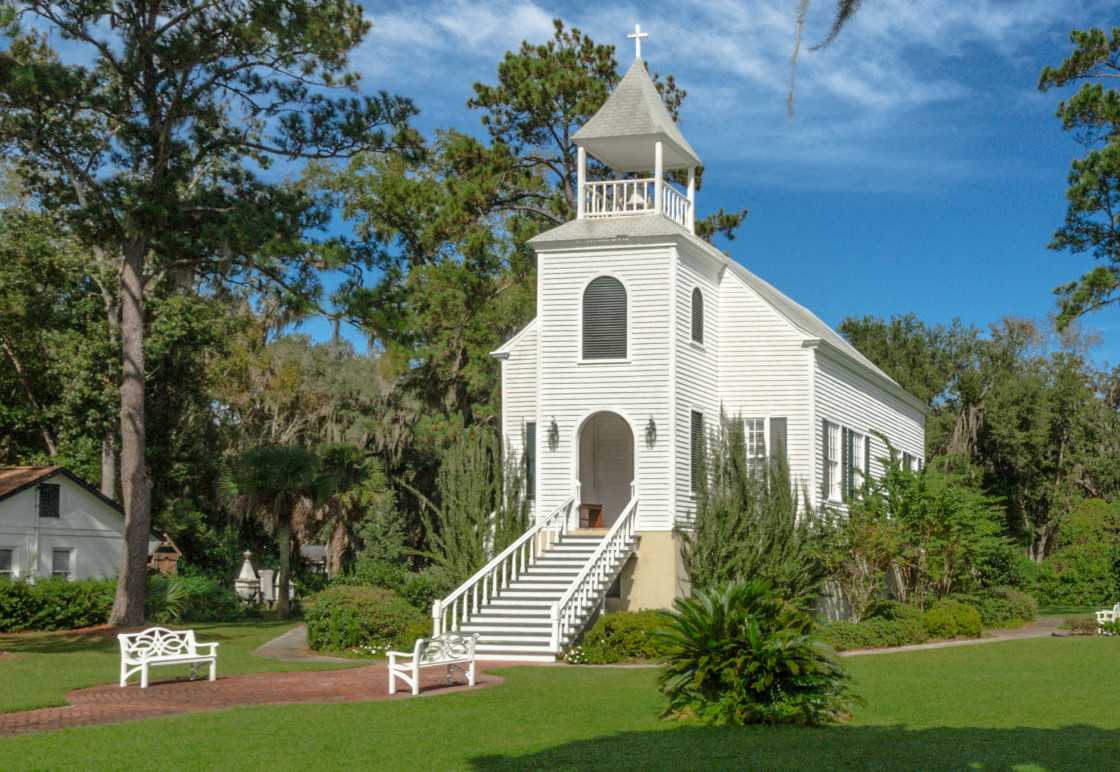 "First Presbyterian Church, St Marys, GA" stock image