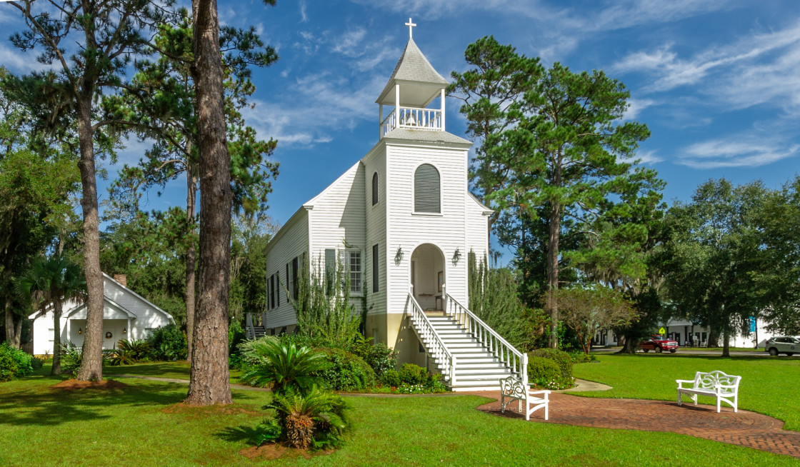 "First Presbyterian Church, St Marys, GA" stock image