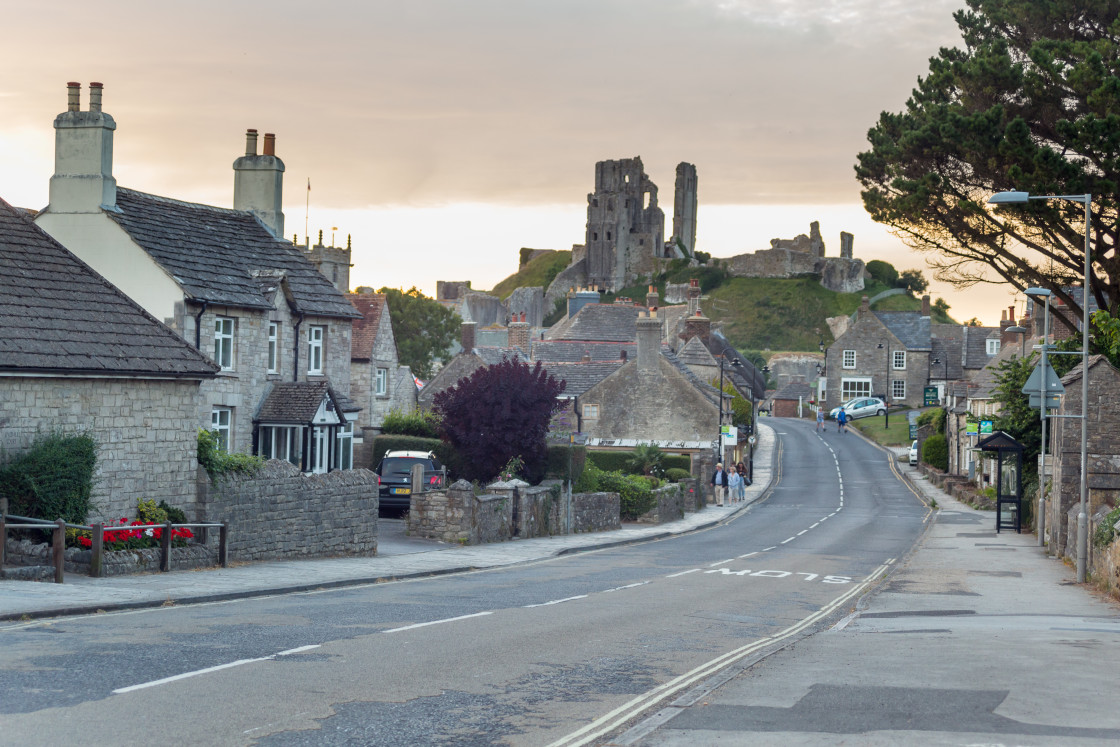 "Corfe Castle Village" stock image