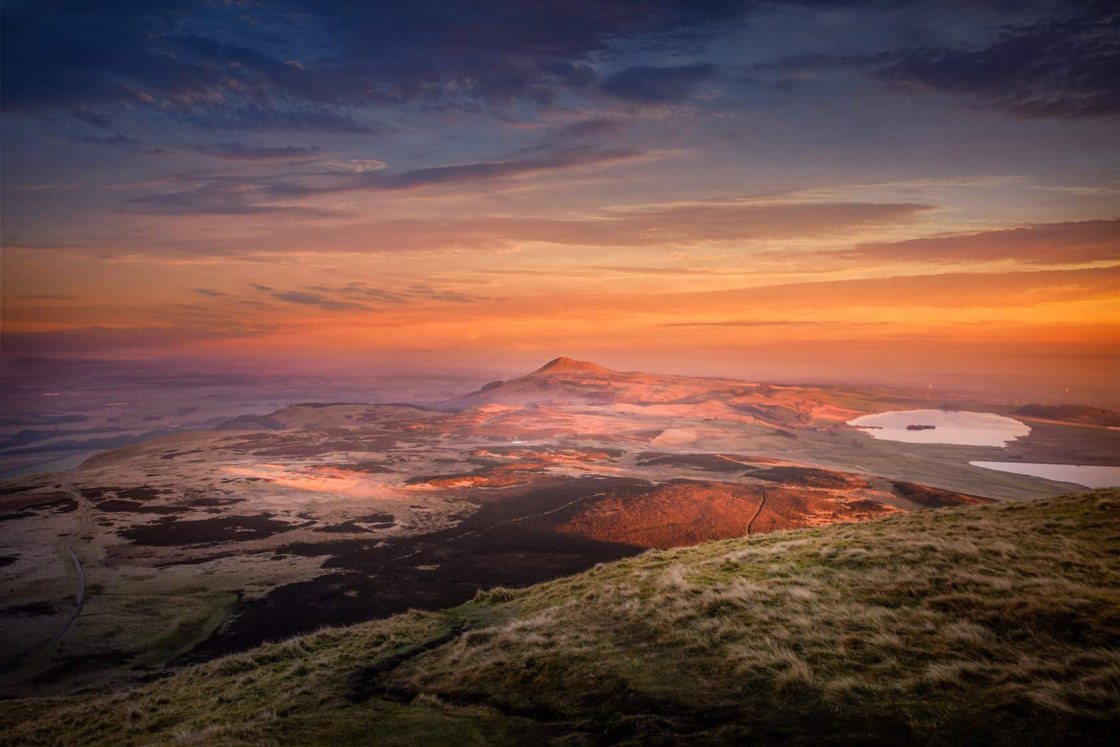 "West Lomond hills Sunset Fife" stock image