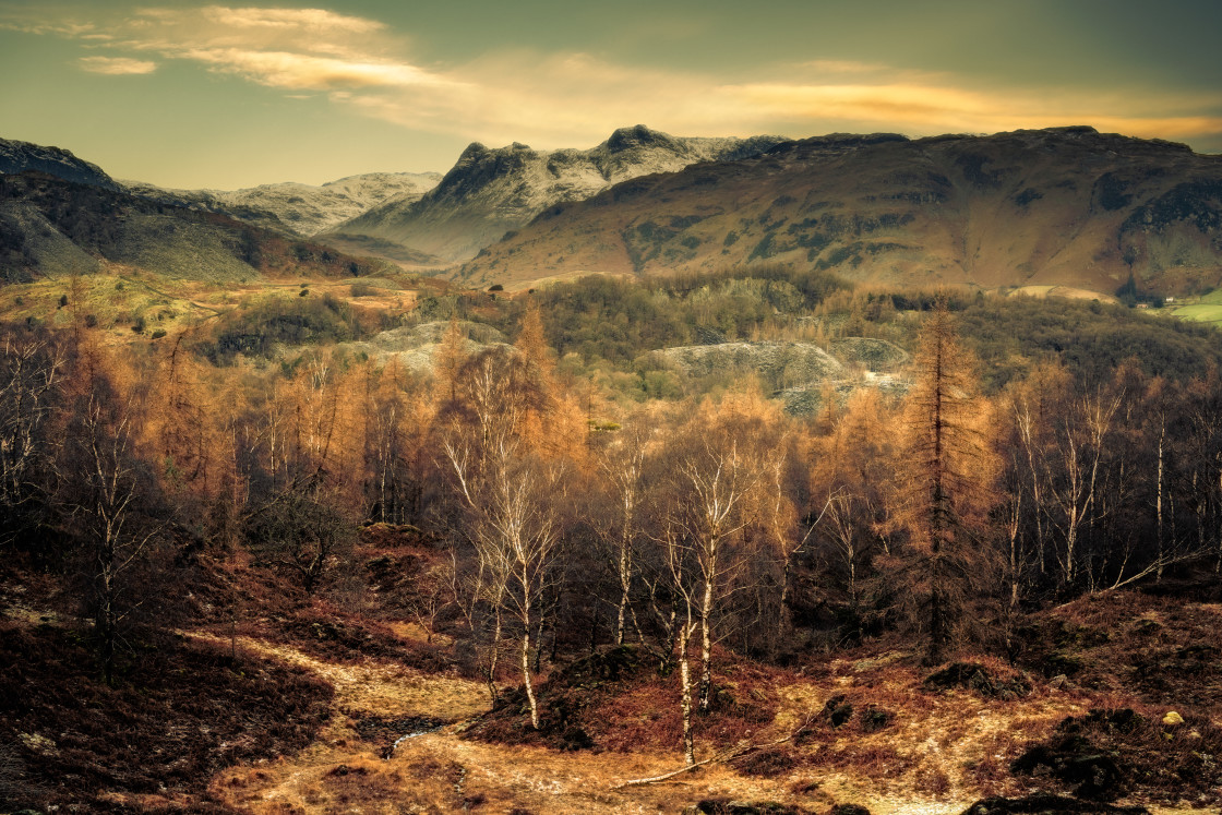 "The Langdale Pikes" stock image