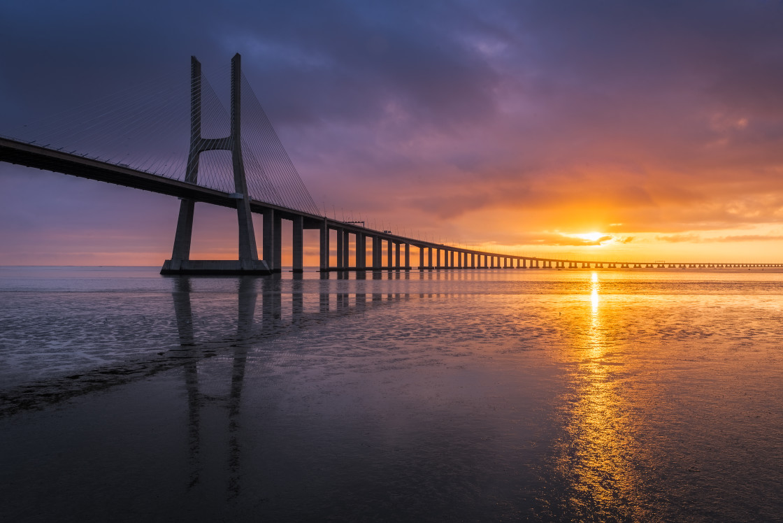 "Long bridge to the sun" stock image