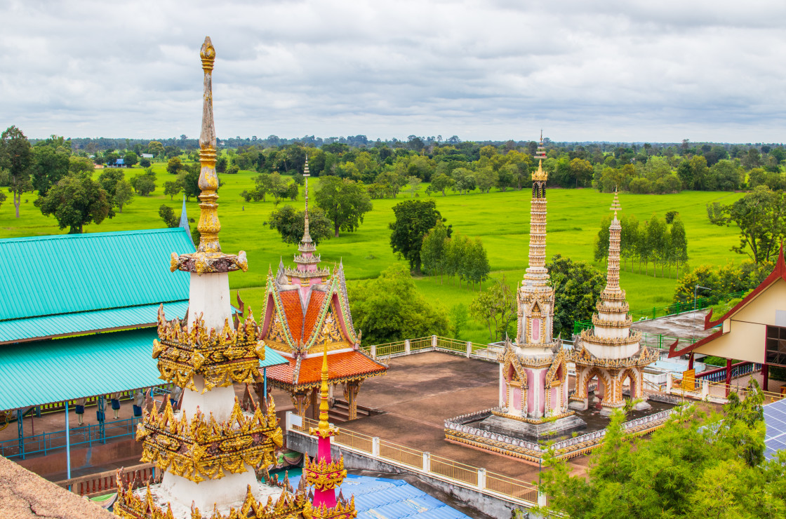 "Wat Phra That Ruang Rong in Sisaket Northeast Thailand" stock image