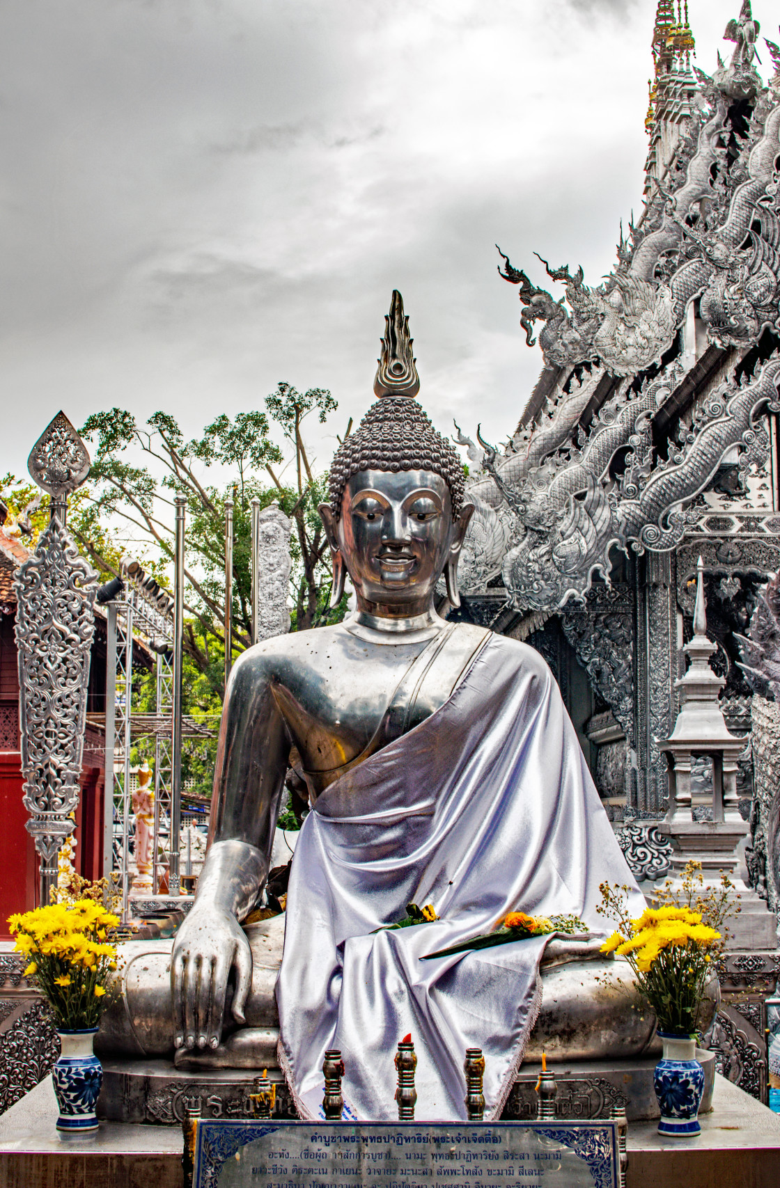 "Wat Sri Suphan the Silver temple Chiang Mai Thailand Asia" stock image