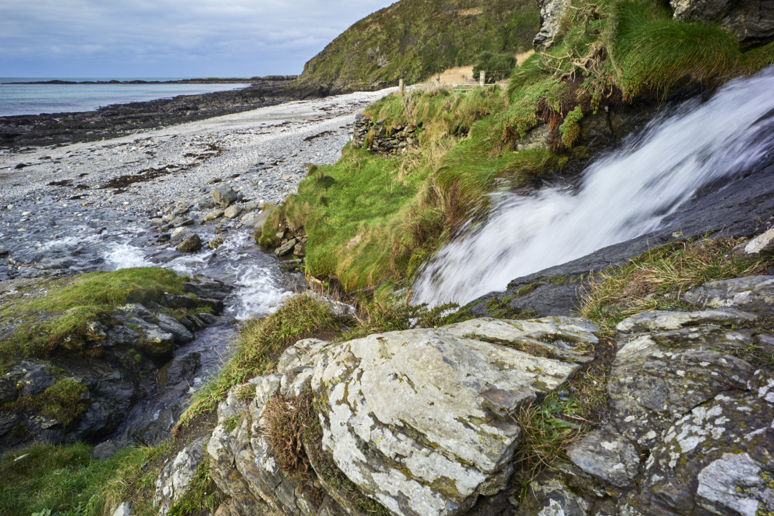 "Rushing water keen to reach the Irish Sea" stock image