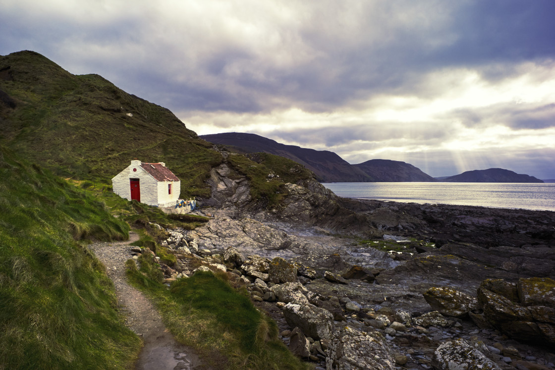 "Small cottage with a big view" stock image