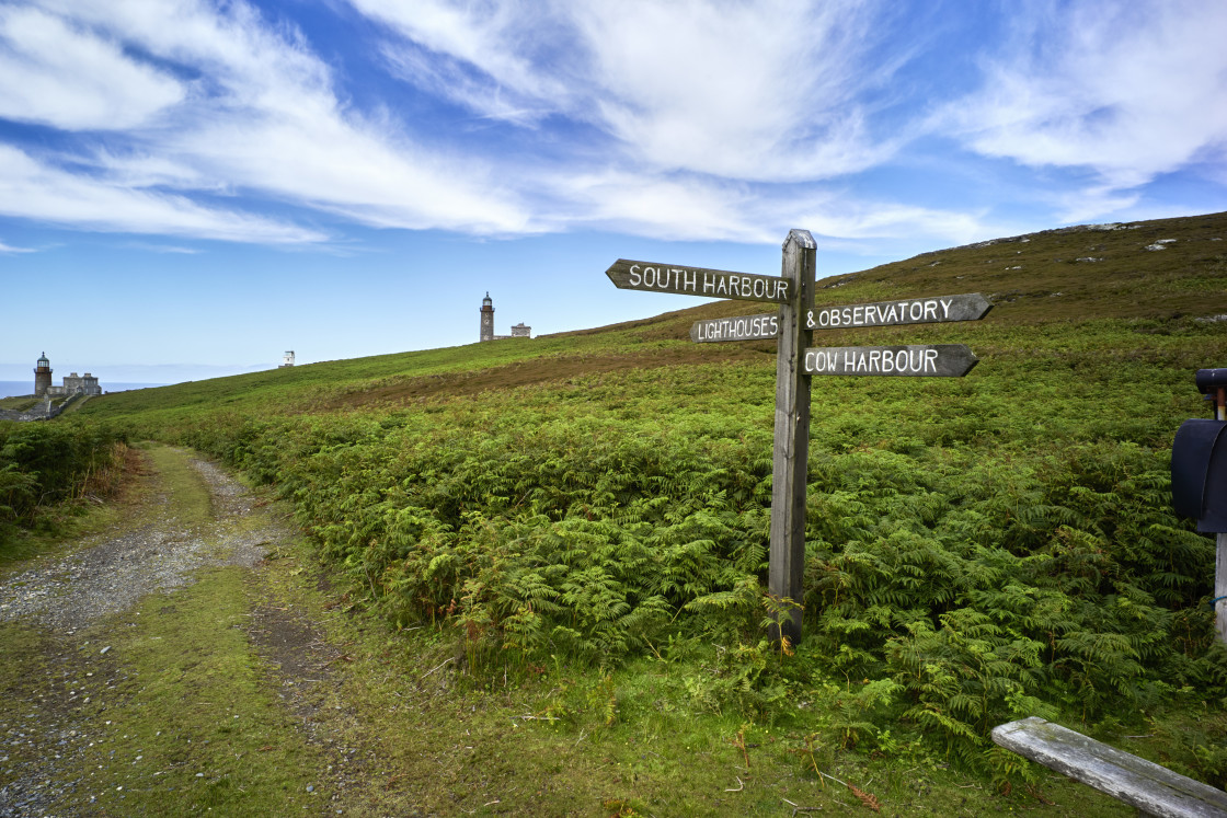 "The main signpost on Calf of Man" stock image