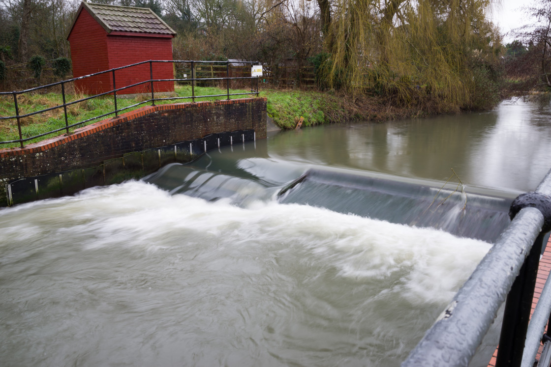 "River Wey Weir" stock image