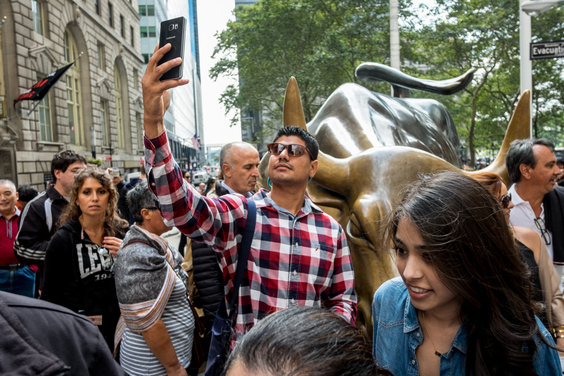 "Charging Bull, Wall Street." stock image