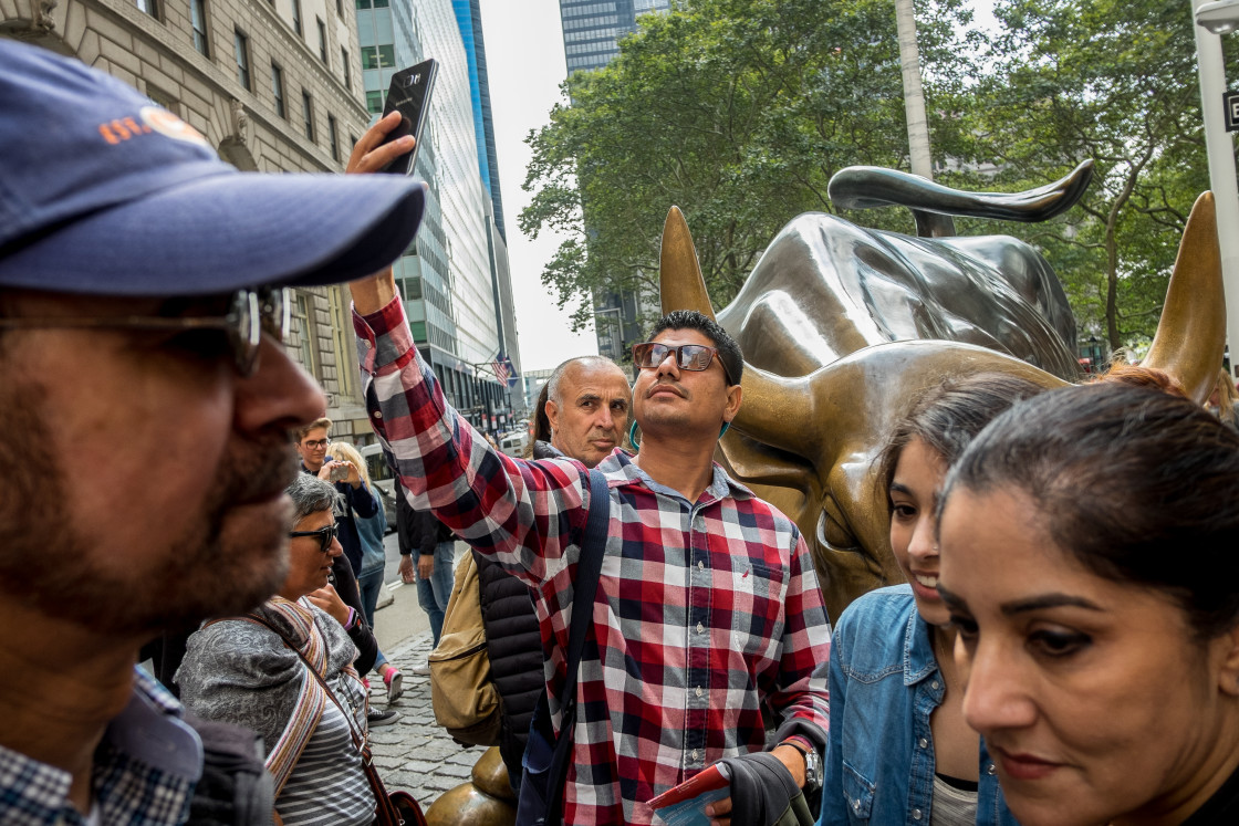 "Charging Bull, Wall Street." stock image