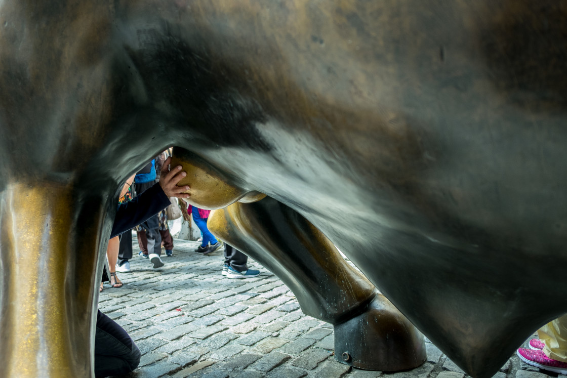 "Charging Bull, Wall Street." stock image