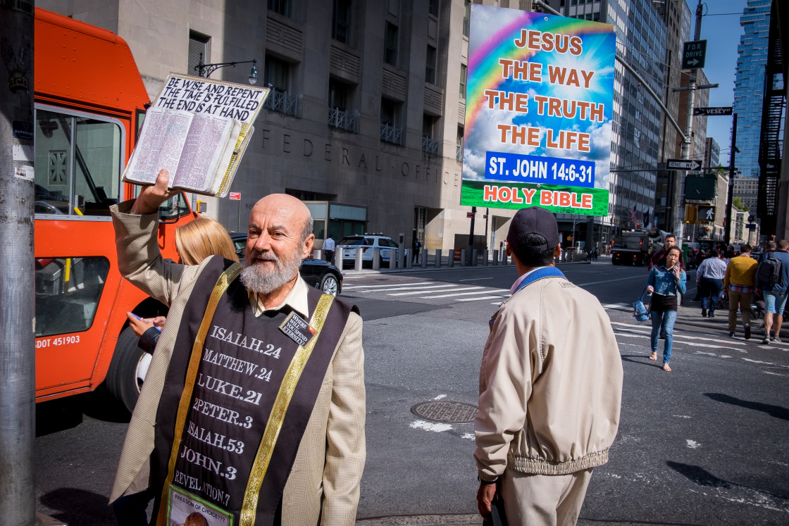 "Pavement Preacher in New York 2" stock image