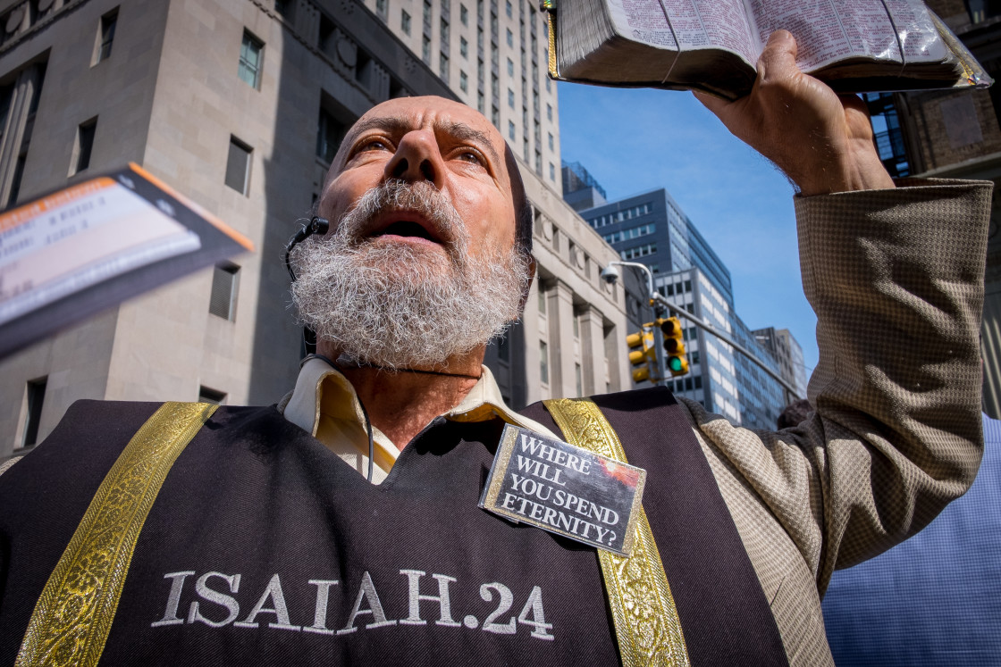 "Pavement Preacher in New York 3" stock image