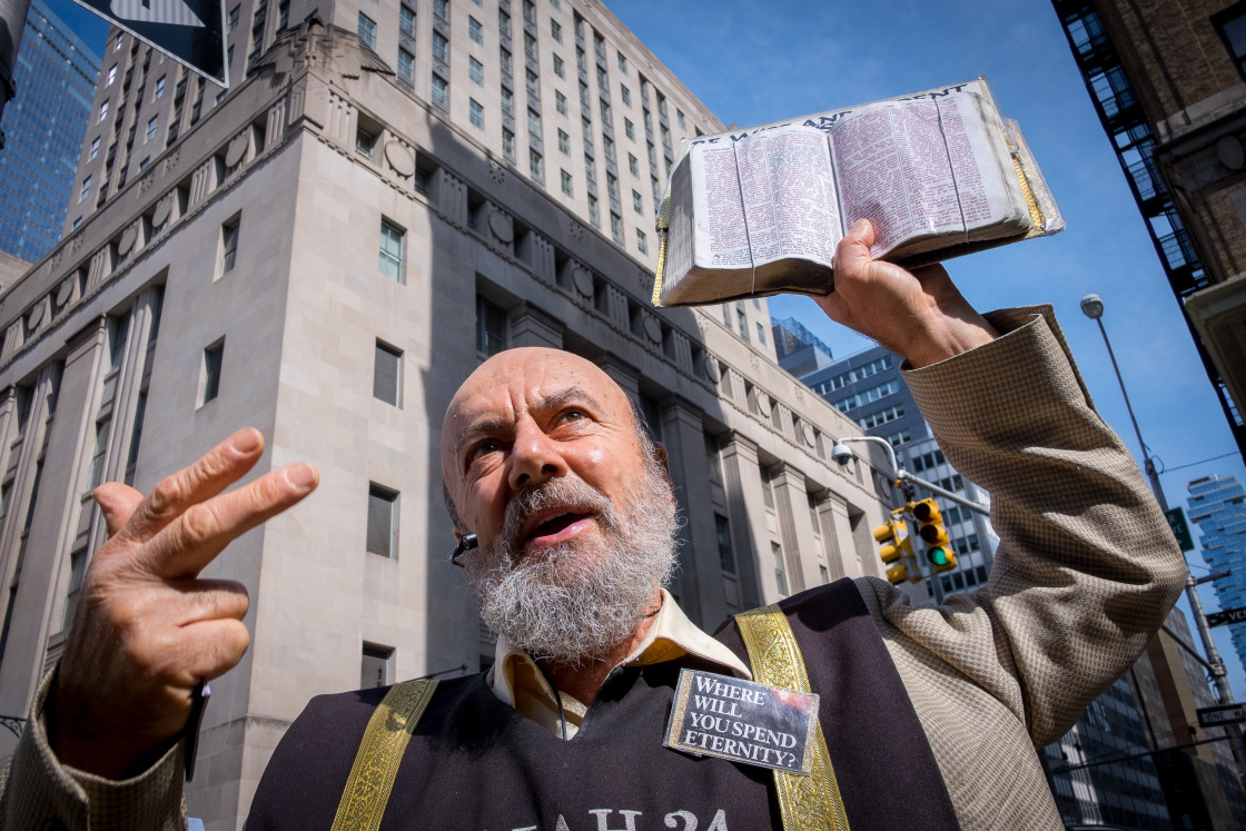 "Pavement Preacher in New York 4" stock image