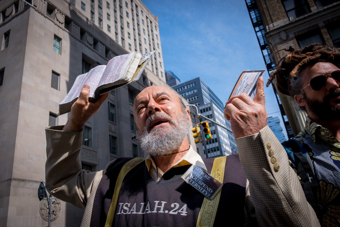 "Pavement Preacher in New York 6" stock image