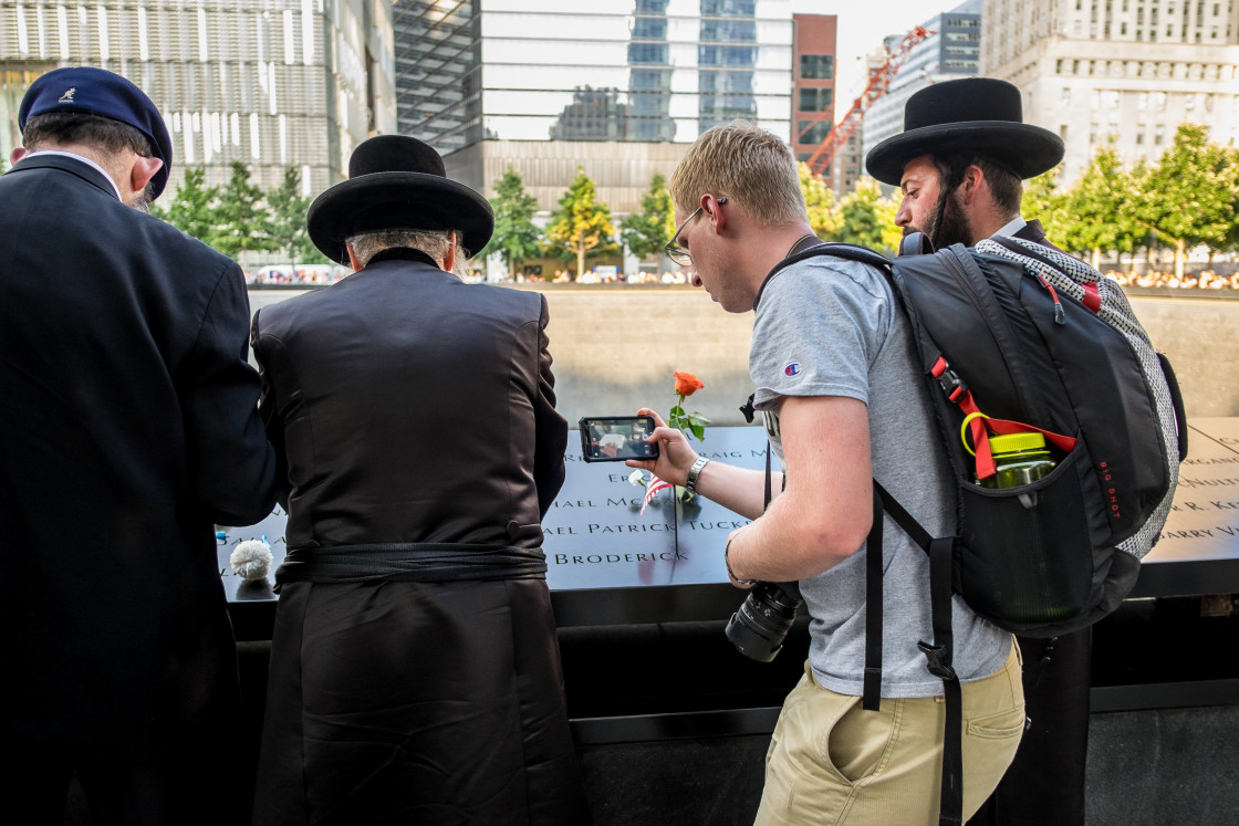 "Prayers at 9/11 Memorial , World Trade Centre, New York. 3" stock image