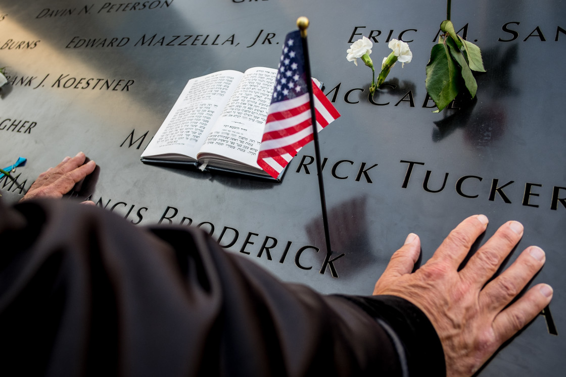 "Prayers at 9/11 Memorial , World Trade Centre, New York. 5" stock image