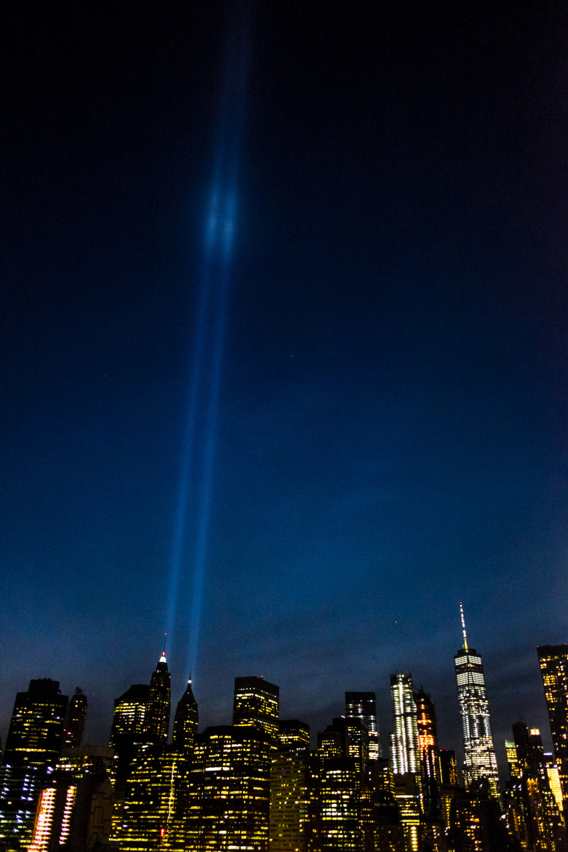 "Tribute in Light, Manhattan.2" stock image