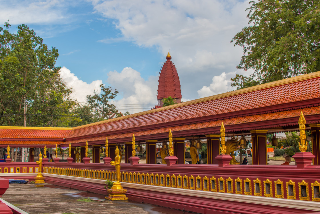 "Wat Phrai Phatthana in Phu Sing District Sisaket Thailand near the border to Cambodia" stock image