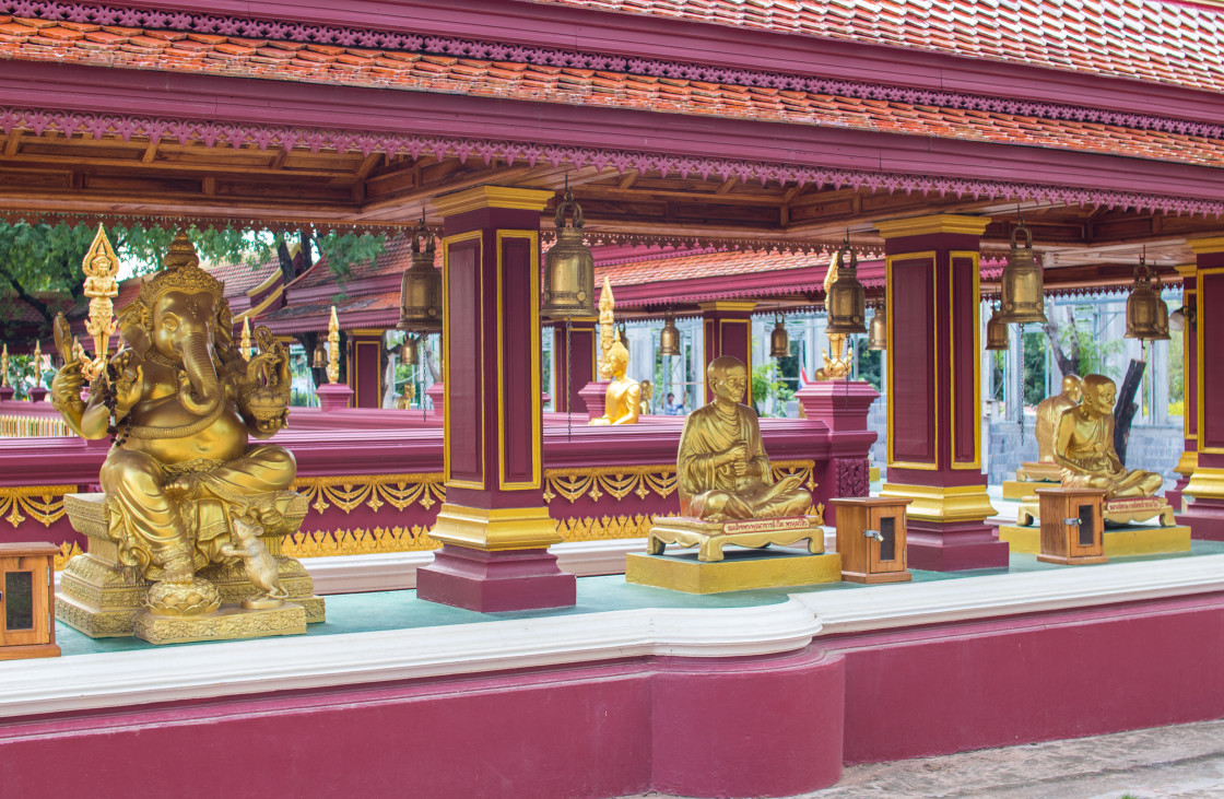 "Wat Phrai Phatthana in Phu Sing District Sisaket Thailand near the border to Cambodia" stock image