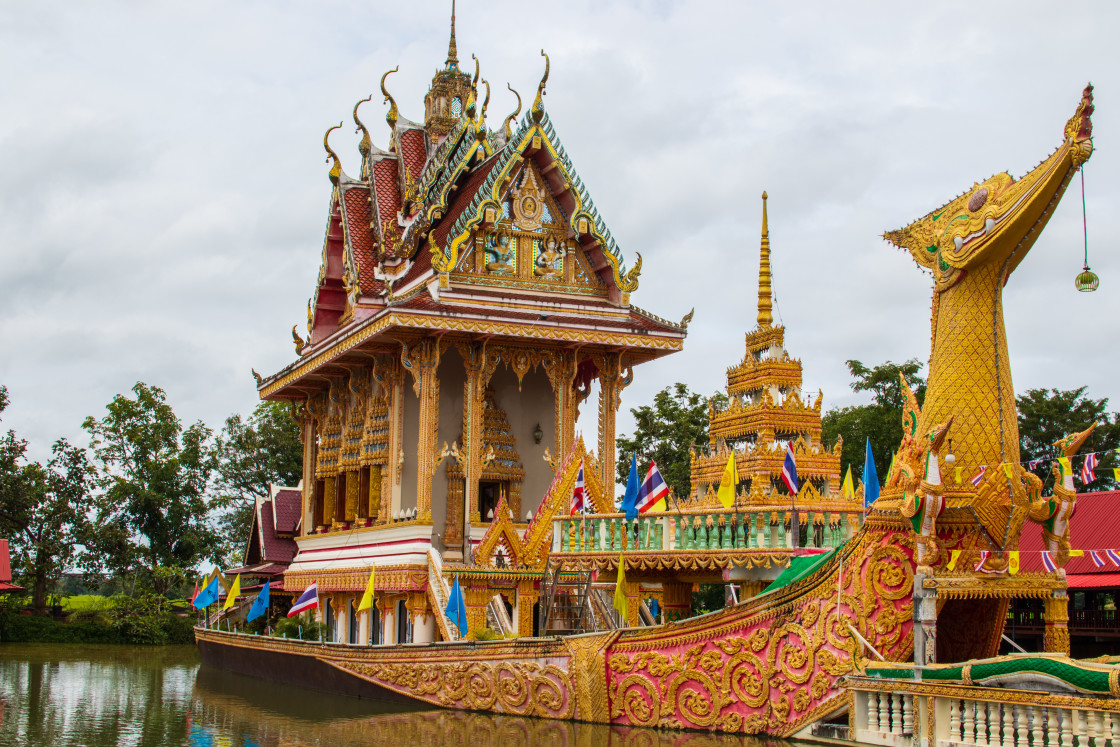 "Thai Temple Wat Phra That Suphannahong in Sisaket Thailand Asia" stock image