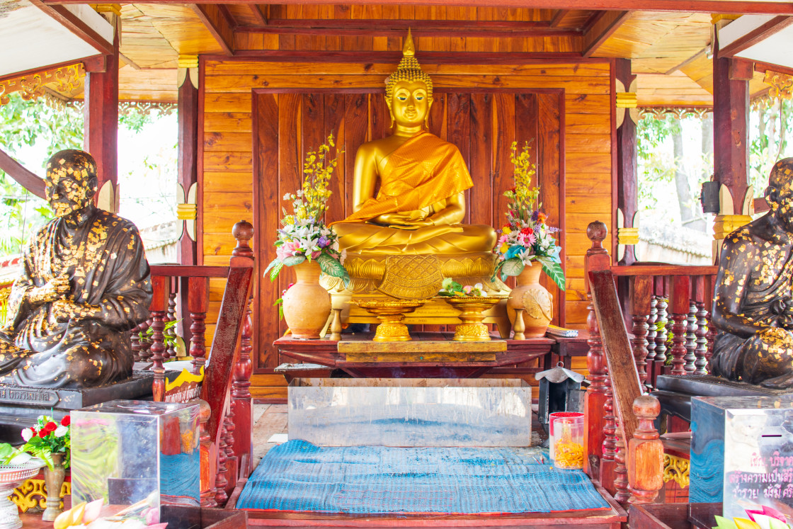 "Thai Temple Wat Phra That Suphannahong in Sisaket Thailand Asia" stock image