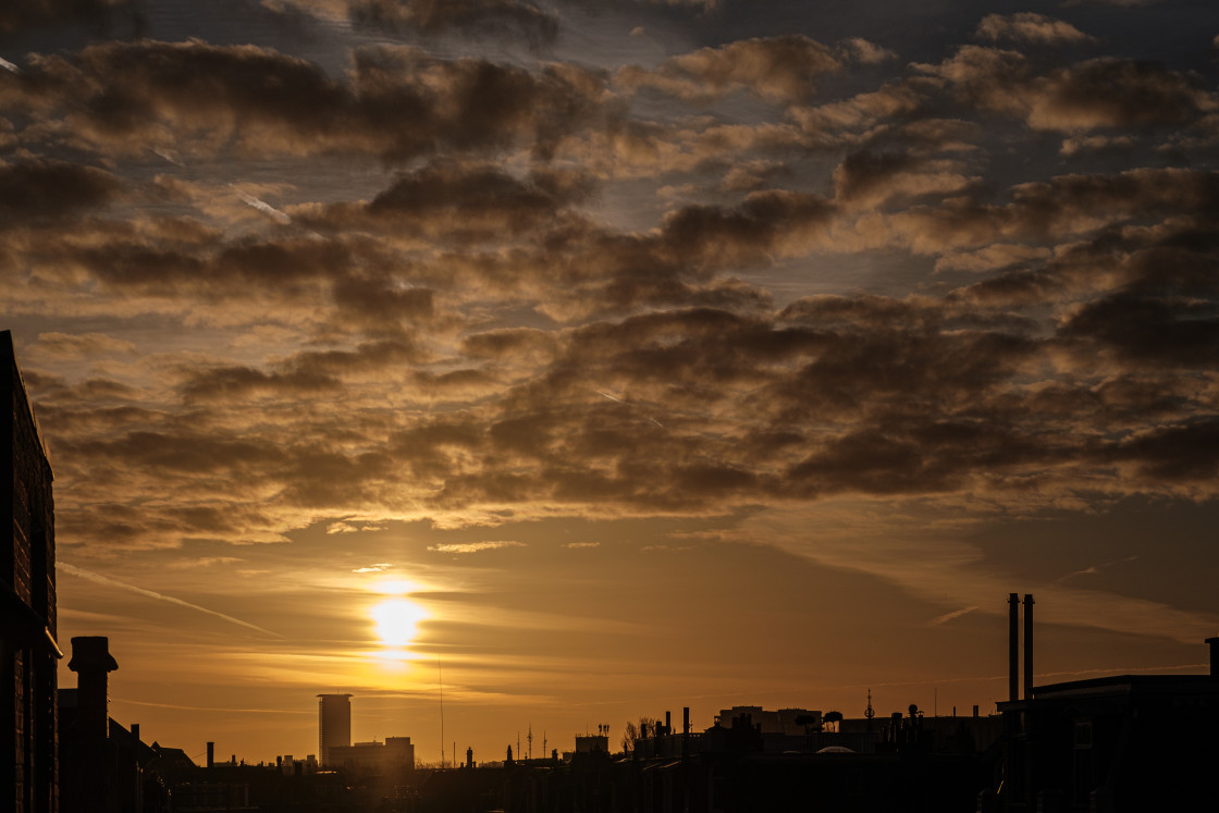 "Sunrise in The Hague" stock image