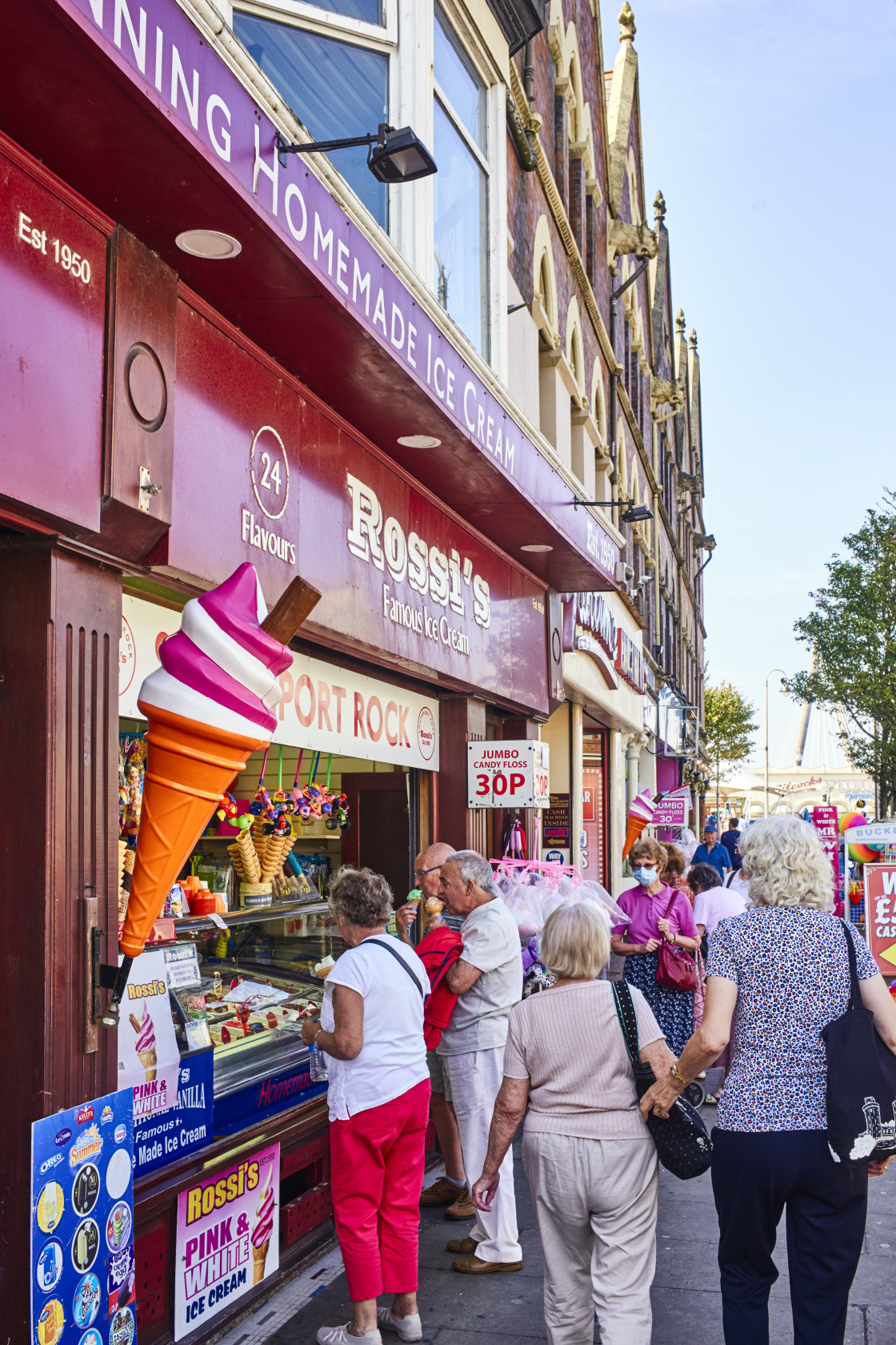 "Older people buying ice creams" stock image