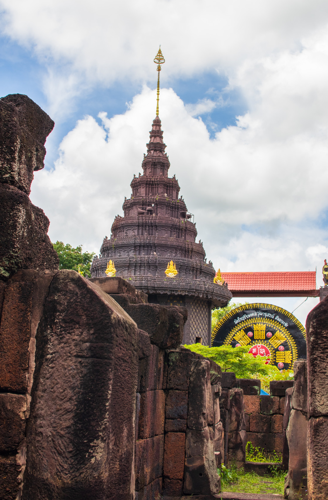 "Thai Temple Prasat Kamphaeng Yai in Sisaket somewhere in Isan Northeast Thailand Asia" stock image