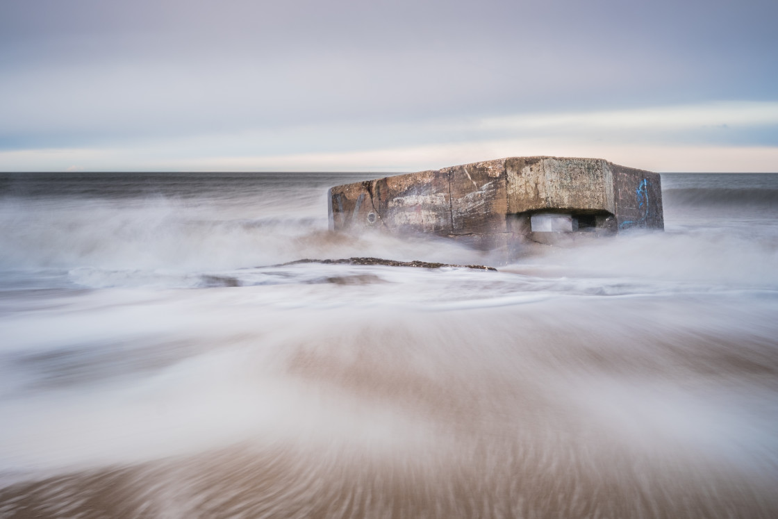 "Incoming at Cayton Bay" stock image