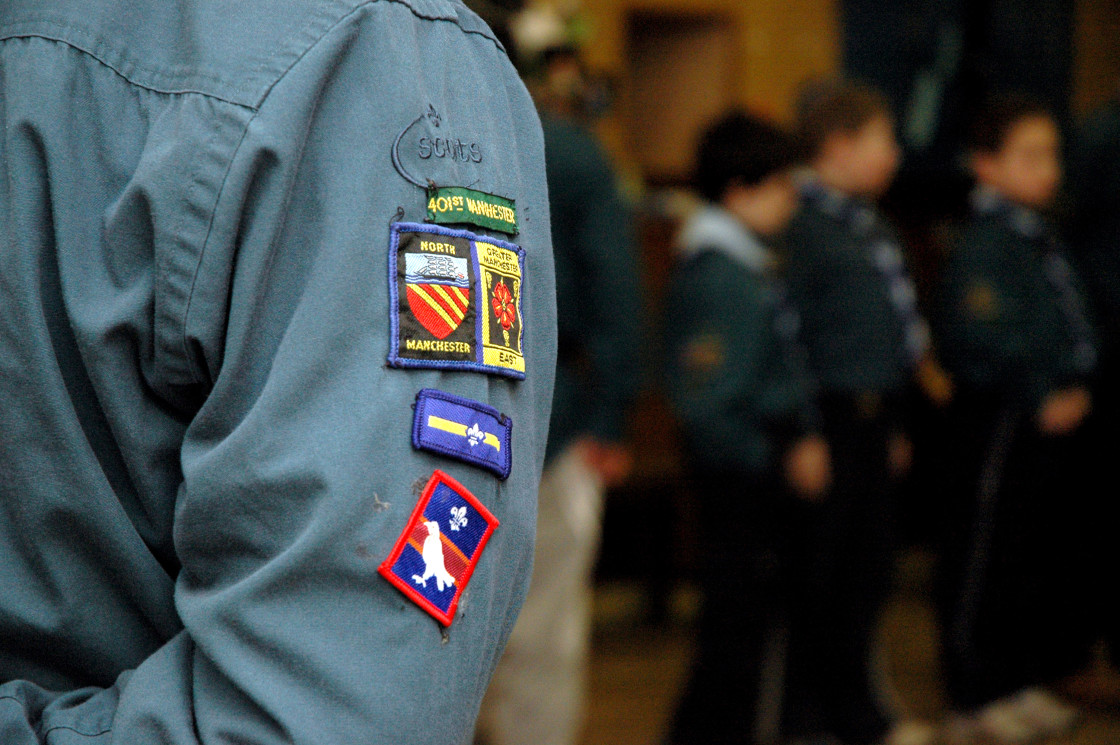 "Manchester scout arm badges" stock image