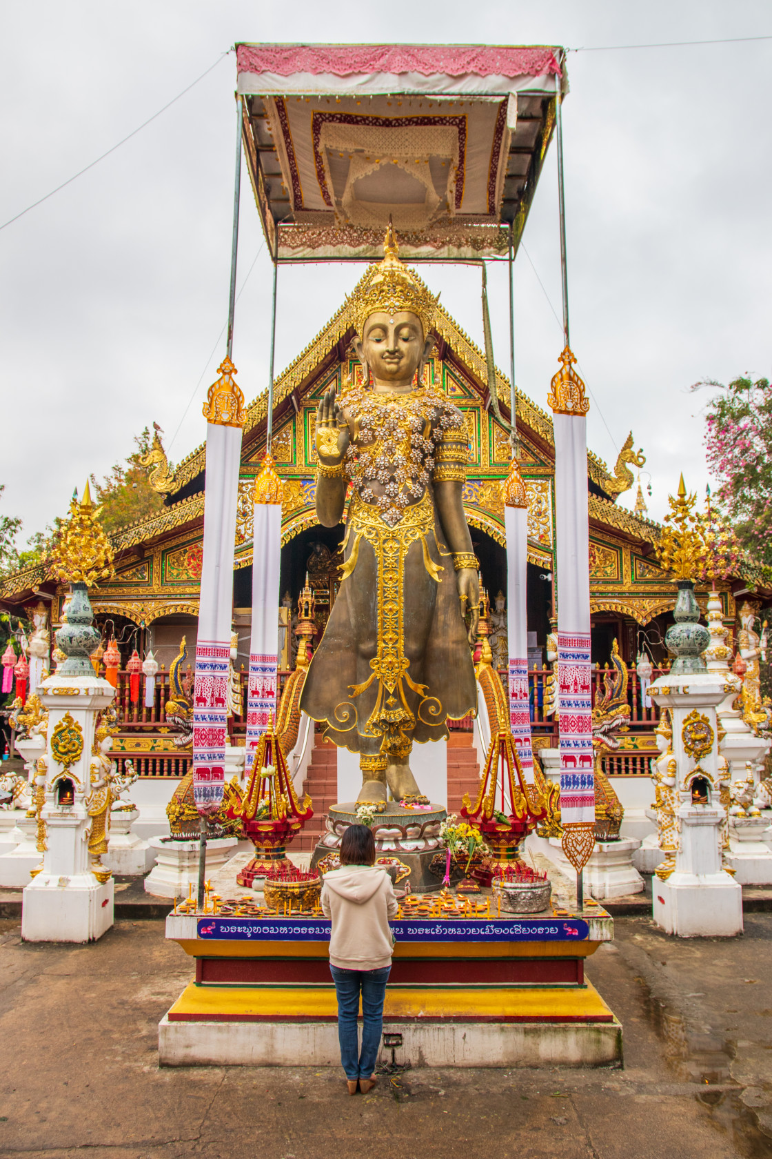 "A Buddhist Temple in Chiang Rai Downtown Thailand Asia" stock image