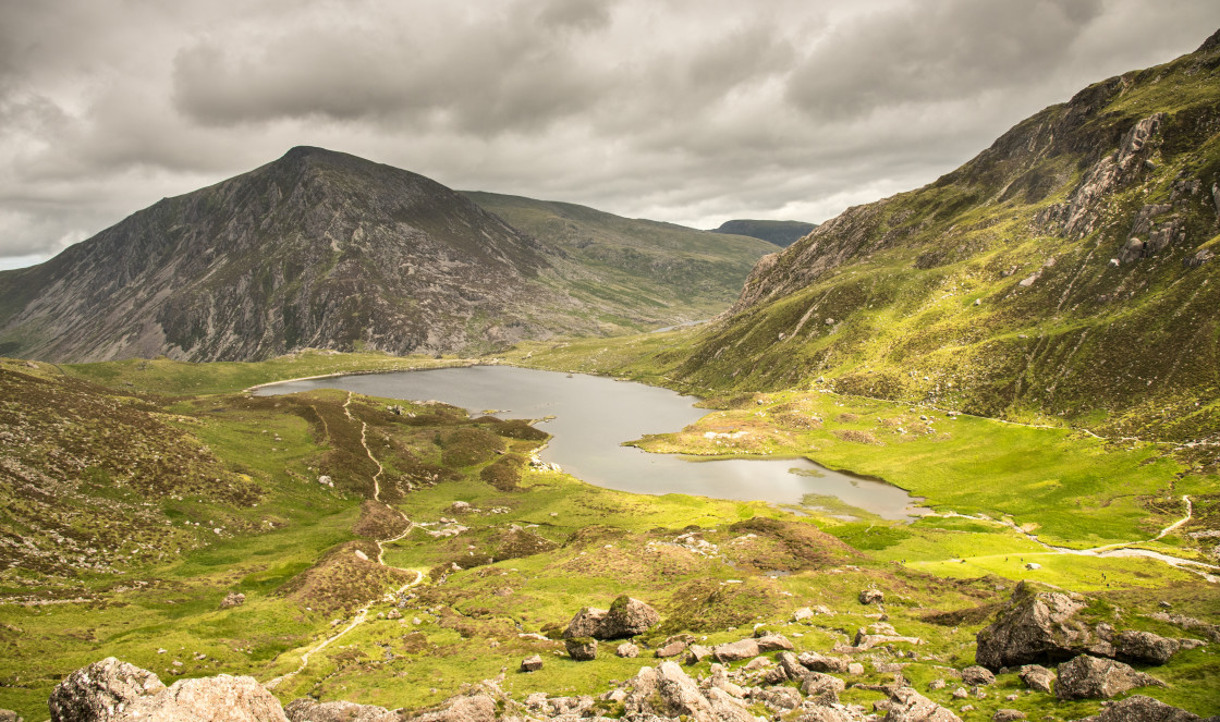 "Cwm Idwal, Snowdonia" stock image