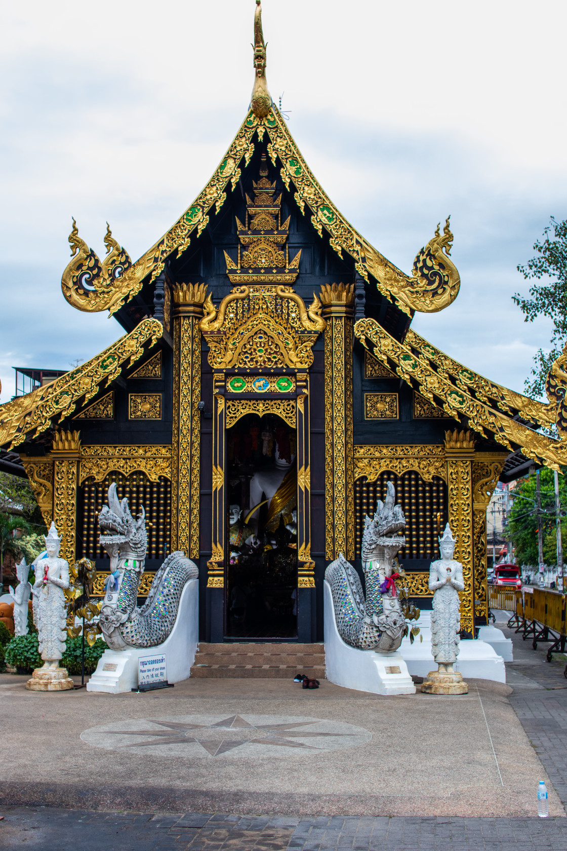 "Buddhist Temple in the old town of Chiang Mai Thailand Asia" stock image